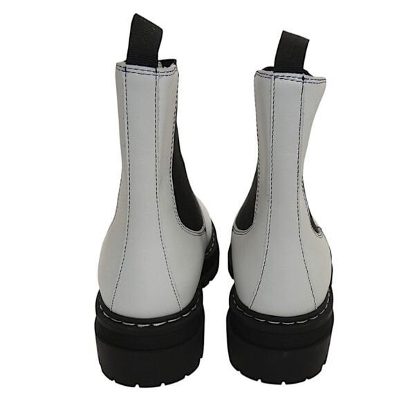 NWOB Marc Fisher ML Patrick White Chelsea Boots Chunky Lug Sole Women’s 6.5 - Picture 2 of 8